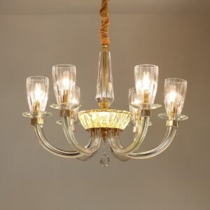 Luxurious European-style glass and crystal chandelier