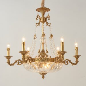 TRADITIONAL EUROPEAN BRASS CHANDELIER