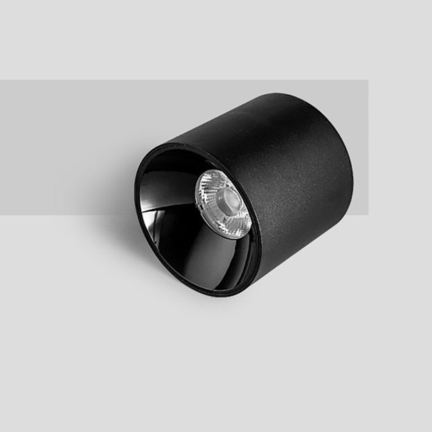 Surface-Mounted Cylindrical Black LED Spotlight-10W-3000K